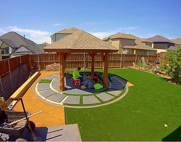 Backyard with a Wooden Gazebo